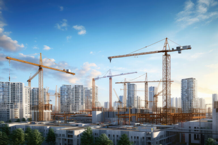 construction site with cranes